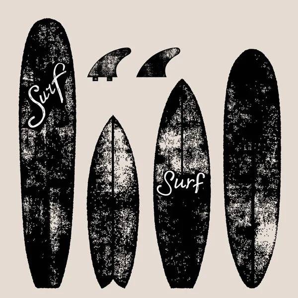 Set di tavole da surf. Illustrazione vettoriale — Vettoriale Stock