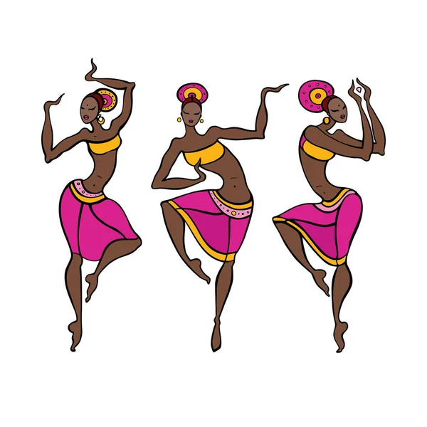 Tanzende Frau im ethnischen Stil. — Stockvektor