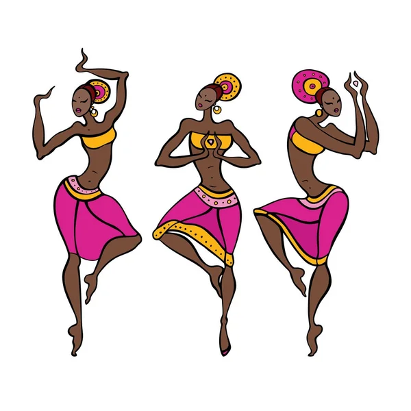 Dansande kvinna i etnisk stil. — Stock vektor