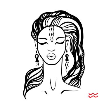 Kova. Zodyak güzel kız moda.