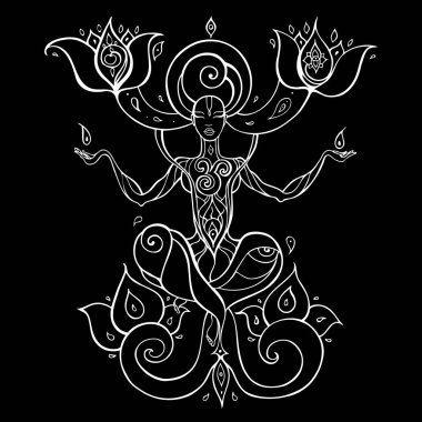 Meditasyon. Yoga siluet.