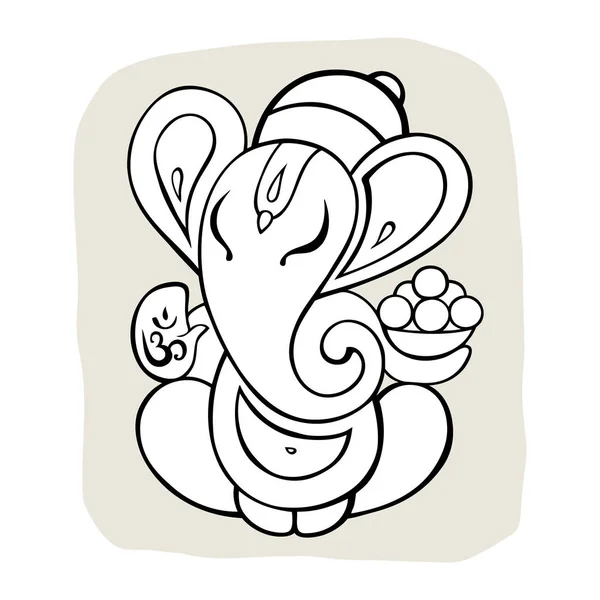 Meditación Ganapati en pose de loto — Vector de stock