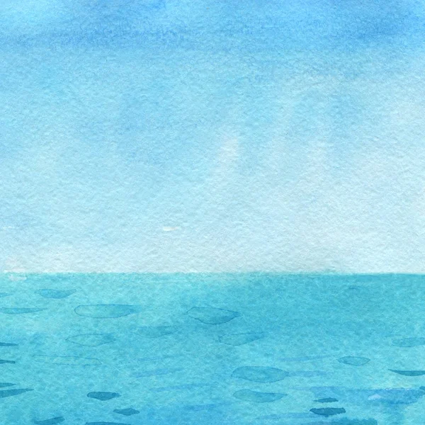 Иллюстрация акварели океана . — стоковое фото