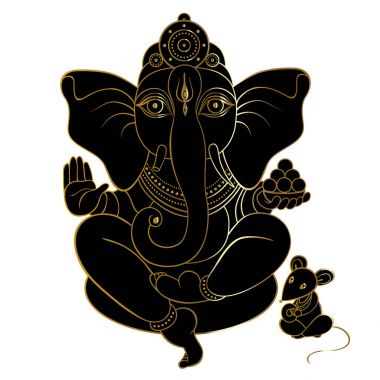 Altın Ganapati meditasyon lotus poz