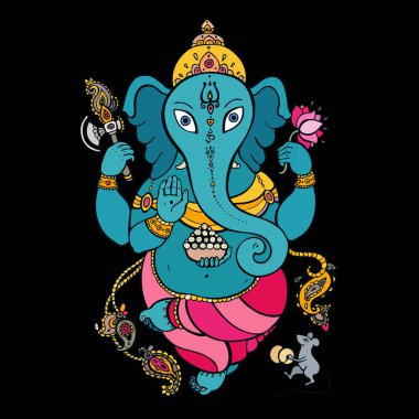 Altın Ganapati meditasyon lotus poz