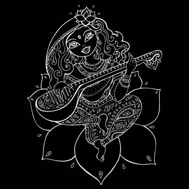 Hindu Tanrıça saraswati.