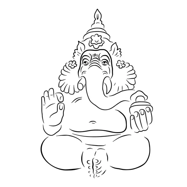 Meditação Ganapati em pose de lótus —  Vetores de Stock