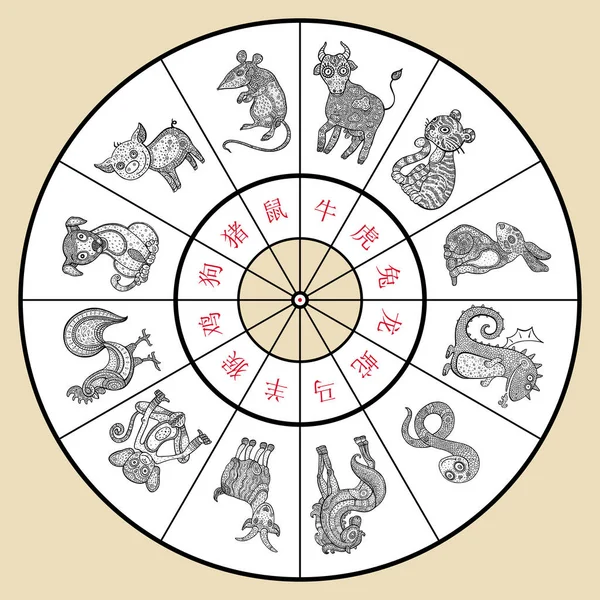 Wektor zwierząt horoskop. — Wektor stockowy