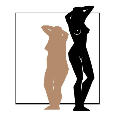 Siluet yağlı ve ince kız.