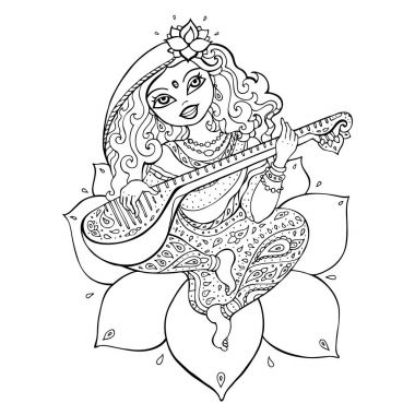 Hindu Tanrıça saraswati.