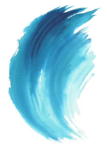 Meereswelle. abstrakte, handgezeichnete Aquarell-Illustration, isoliert auf weißem Hintergrund. — Stockfoto