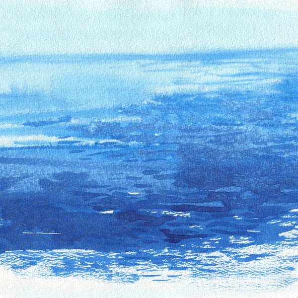Ocean akvarel ruční malba ilustrace. — Stock fotografie