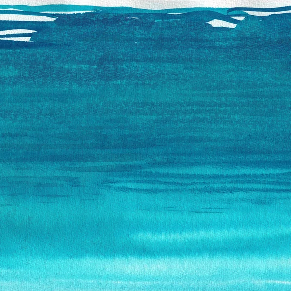 Oceano aquarela mão pintura ilustração . — Fotografia de Stock
