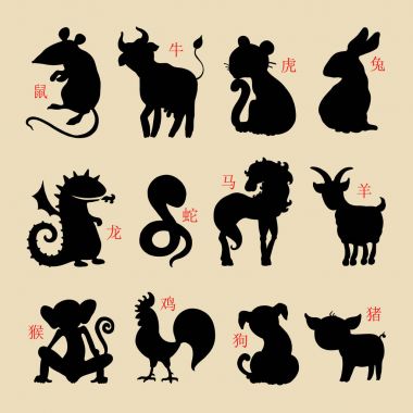 Vektör Astroloji hayvanlar.