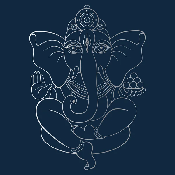 Meditação Ganapati em pose de lótus —  Vetores de Stock