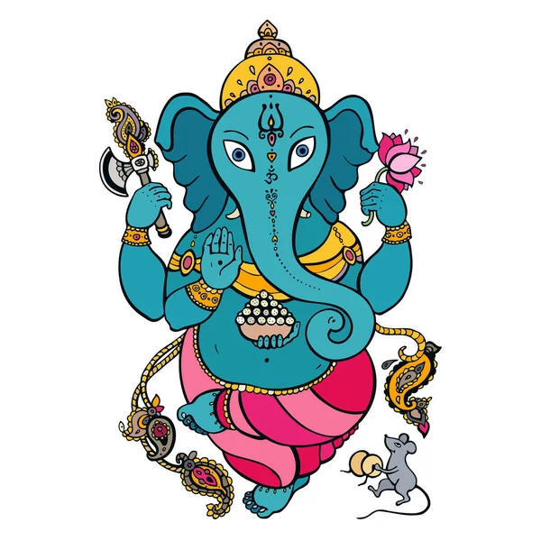 Meditação Ganapati em pose de lótus —  Vetores de Stock