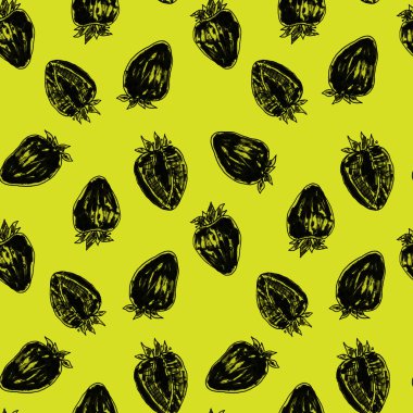 Çilek seamless modeli. Tropikal arka plan