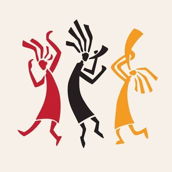 Silhouette de musiciens et danseurs — Image vectorielle