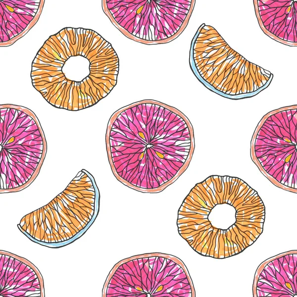 柑橘類のシームレスなパターン。熱帯の背景 — ストック写真