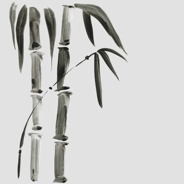 Bamboo in Japanse stijl. Aquarel hand schilderij illustratie — Stockfoto