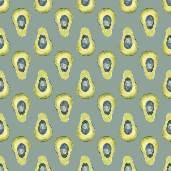 Avocado nahtlose Muster. Aquarell Hintergrund — Stockfoto