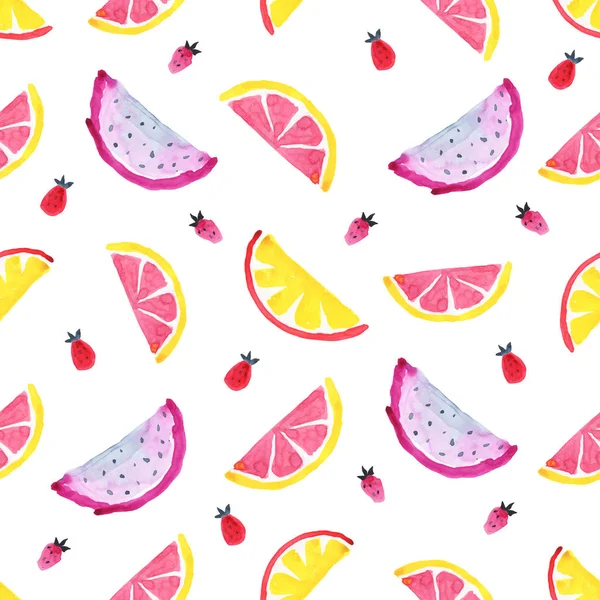 Tropical pattern of exotic fruit. Abstract Seamless background — Stock Photo, Image
