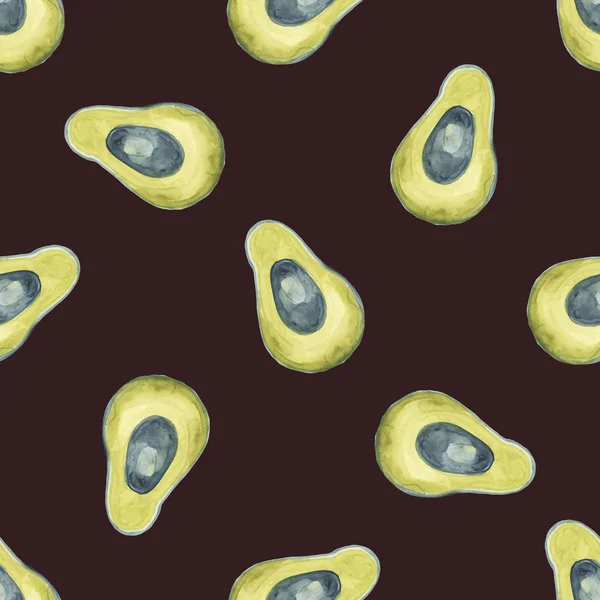 Avocado nahtlose Muster. Aquarell Hintergrund — Stockfoto