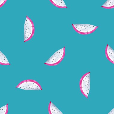 Pitaya. Tropikal desen egzotik meyve. Sulu Boya Dikişsiz arka plan