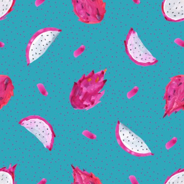 Tropikal desen egzotik meyve. Sorunsuz arka plan