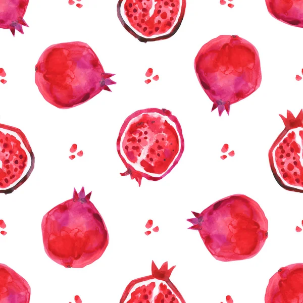 Granátové jablko. Tropická vzorek exotického ovoce. Abstraktní bezešvé pozadí — Stock fotografie