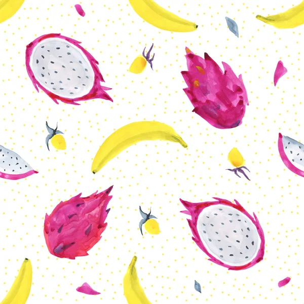 Tropical pattern of exotic fruit. Abstract Seamless background — Stock Photo, Image