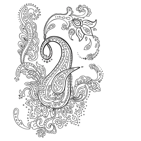 Paisley achtergrond. hand getrokken ornament. — Stockvector