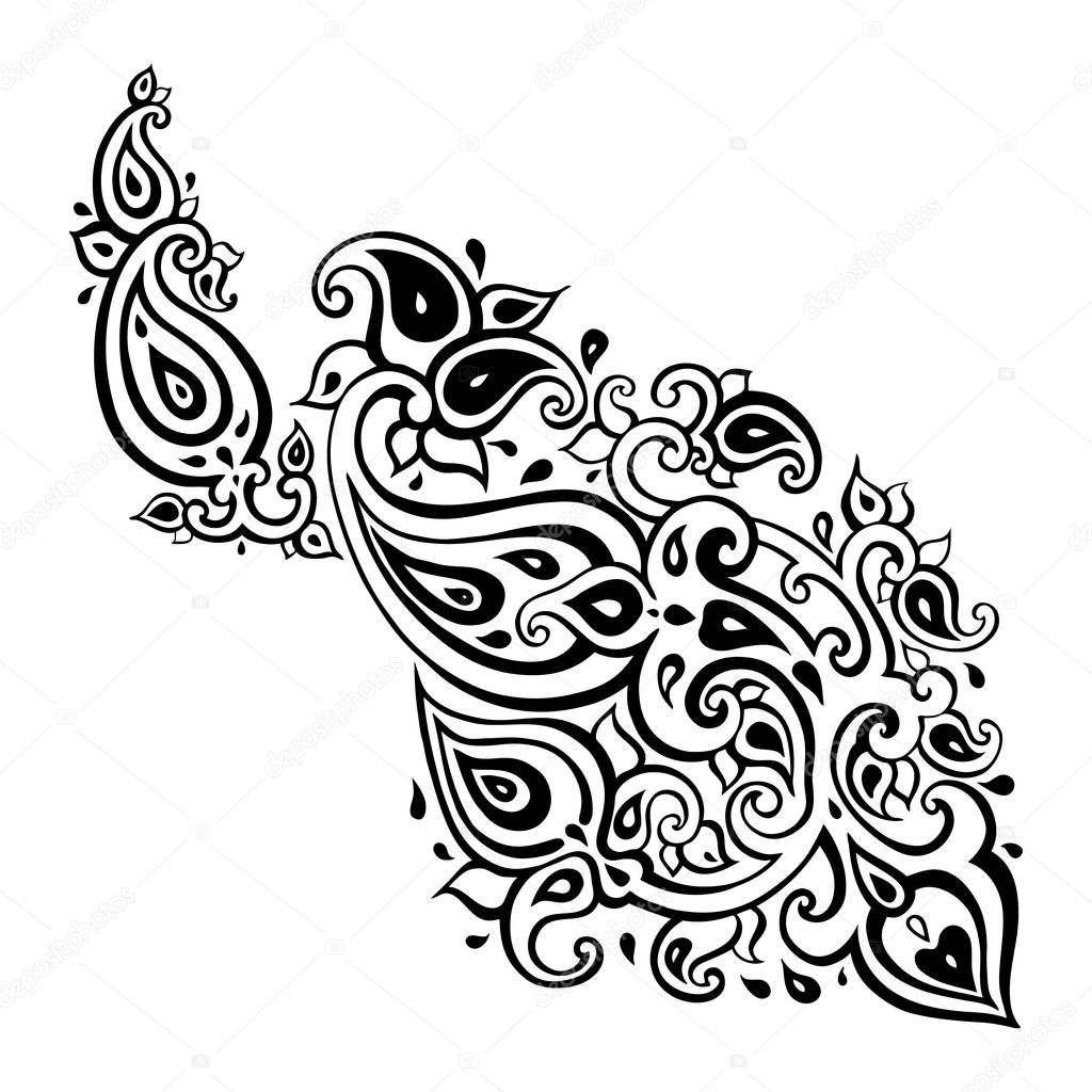 Paisley background. Hand Drawn ornament.