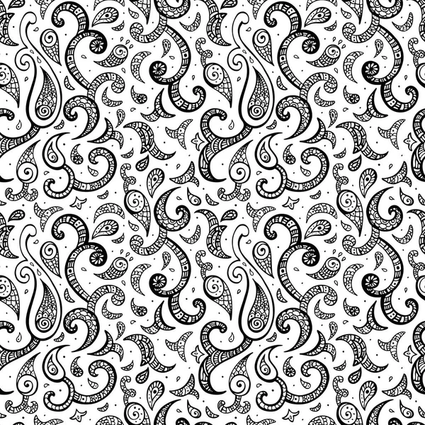 Paisley achtergrond. hand getrokken ornament. — Stockvector