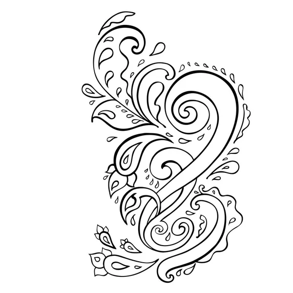 Paisley achtergrond. hand getrokken ornament. — Stockvector