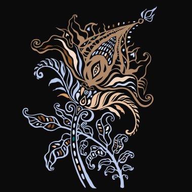 Paisley. etnik süs. vektör illüstrasyon izole