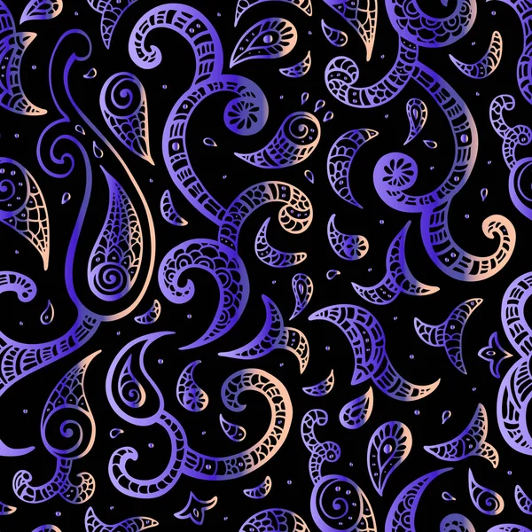 Paisley achtergrond. hand getrokken ornament. — Stockvector