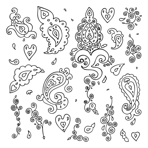 Paisley sfondo. Decorazione disegnata a mano . — Vettoriale Stock