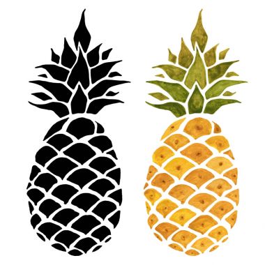 Ananas. Suluboya resim.