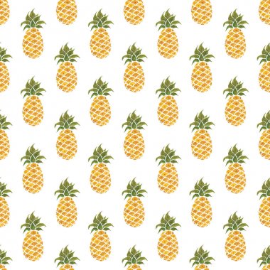 Ananas arka plan. Sulu Boya Dikişsiz desen.