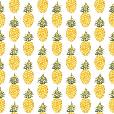 Ananas arka plan. Sulu Boya Dikişsiz desen.
