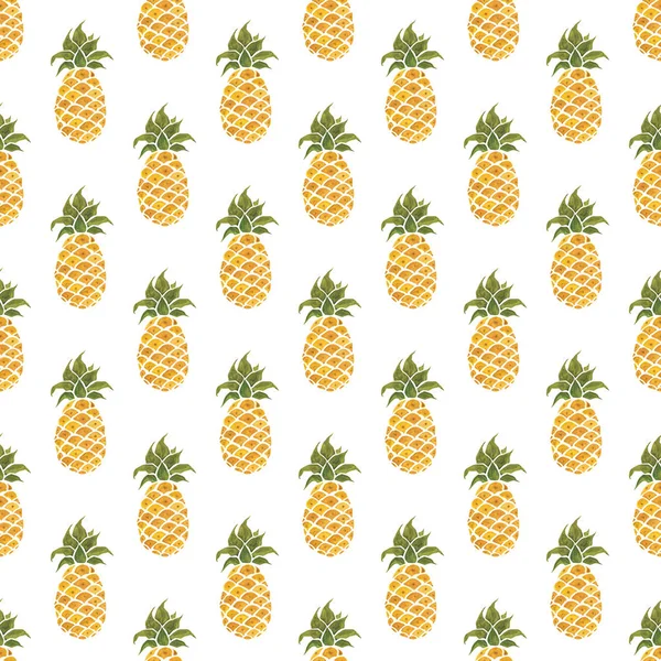 Pineapple background. Watercolor Seamless pattern. — Stock Photo, Image