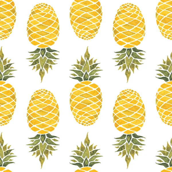 Pineapple background. Watercolor Seamless pattern. — Stock Photo, Image