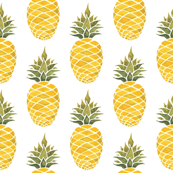 Pineapple background. Watercolor Seamless pattern. — Stock Photo, Image