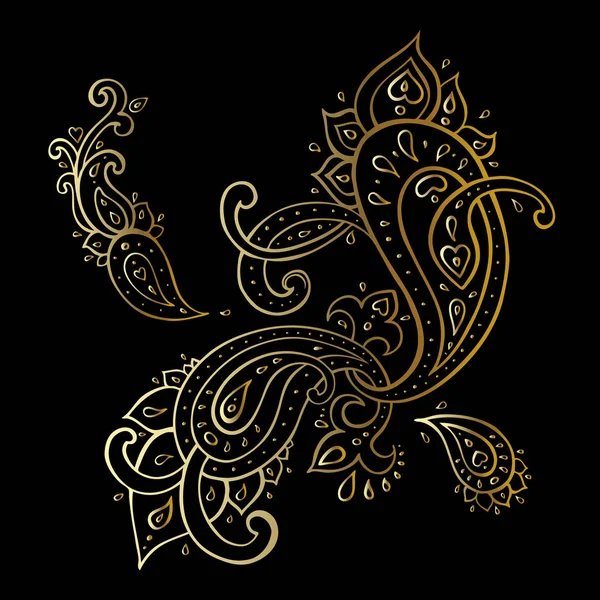 Paisley achtergrond. hand getrokken ornament. — Stockvector