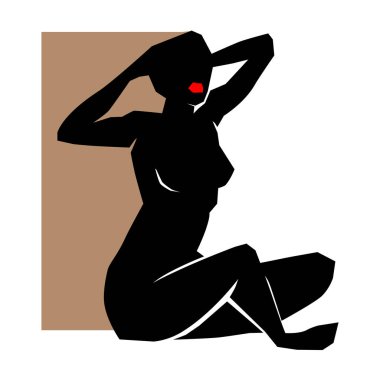 genç bir kadın silueti.