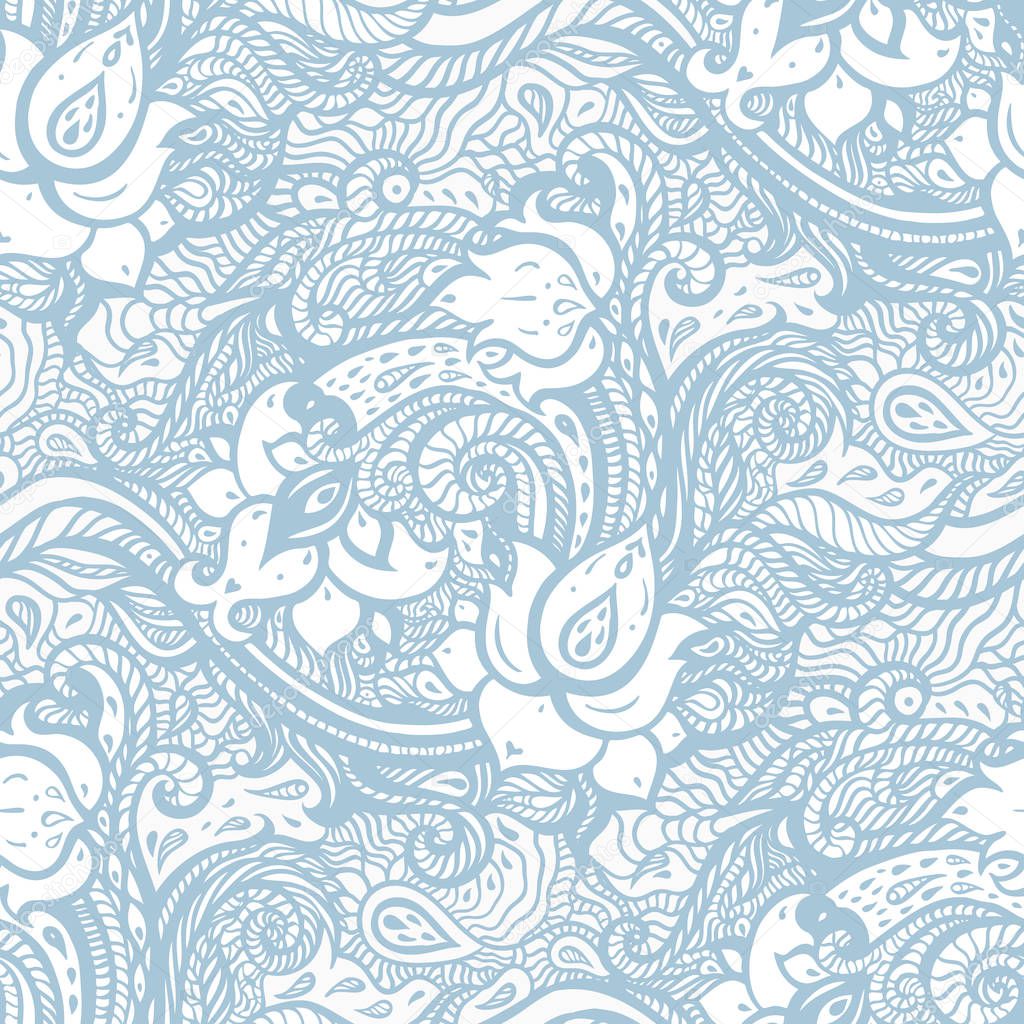 Vintage Seamless pattern with abstract flowers