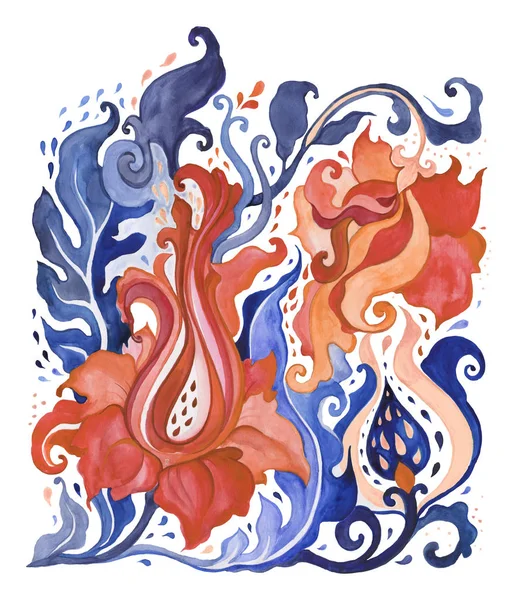 Paisley. Etnische sieraad. Aquarel handgeschilderde illustratie — Stockfoto