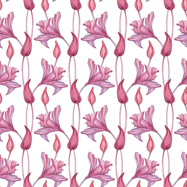 Dibujado a mano patrón sin costura de flores abstractas — Foto de Stock