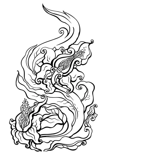 Abstract Flower. Hand Drawn vectorillustratie, geïsoleerd — Stockvector